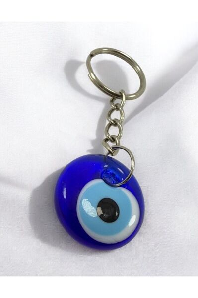 Handmade Blue Evil Eye Beaded Keychain, Gift Keychain