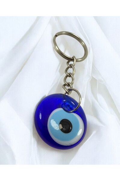 Handmade Blue Evil Eye Beaded Keychain, Gift Keychain