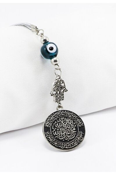 Cam Zümrüt Yeşili Nazar Boncuklu Hamse Mühr-ü Şerif Araba Dikiz Ayna Süsü, Yeni Araba Hediyesi