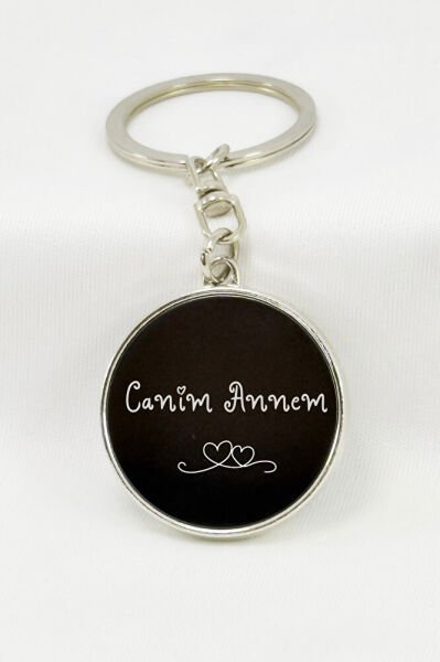 Personalized Mother's Day Round Metal Keychain / Laser Engraved My Dear Mom Gift Keychain
