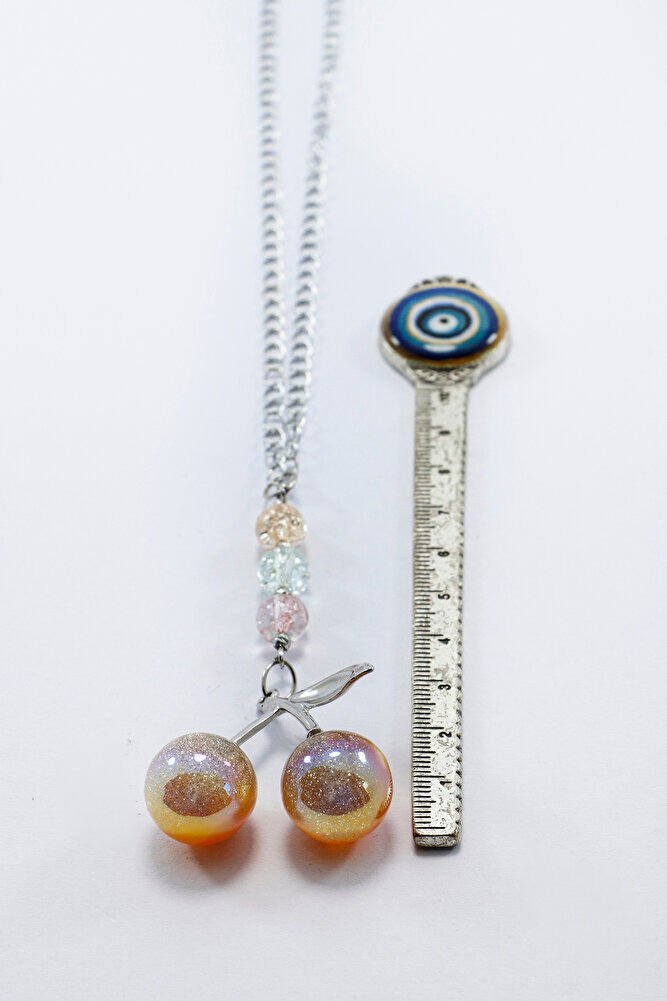 Simli Kiraz Renkli Necef Taşlı Araba Dikiz Ayna Süsü, Hediyelik Yeni Araba Hediyesi