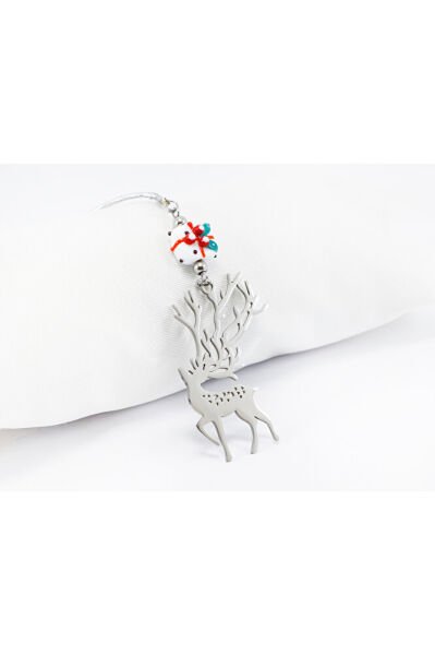 Yılbaşı Temalı Çelik Geyik Figürlü Araba Dikiz Ayna Süsü, Yeni Araba Hediyesi