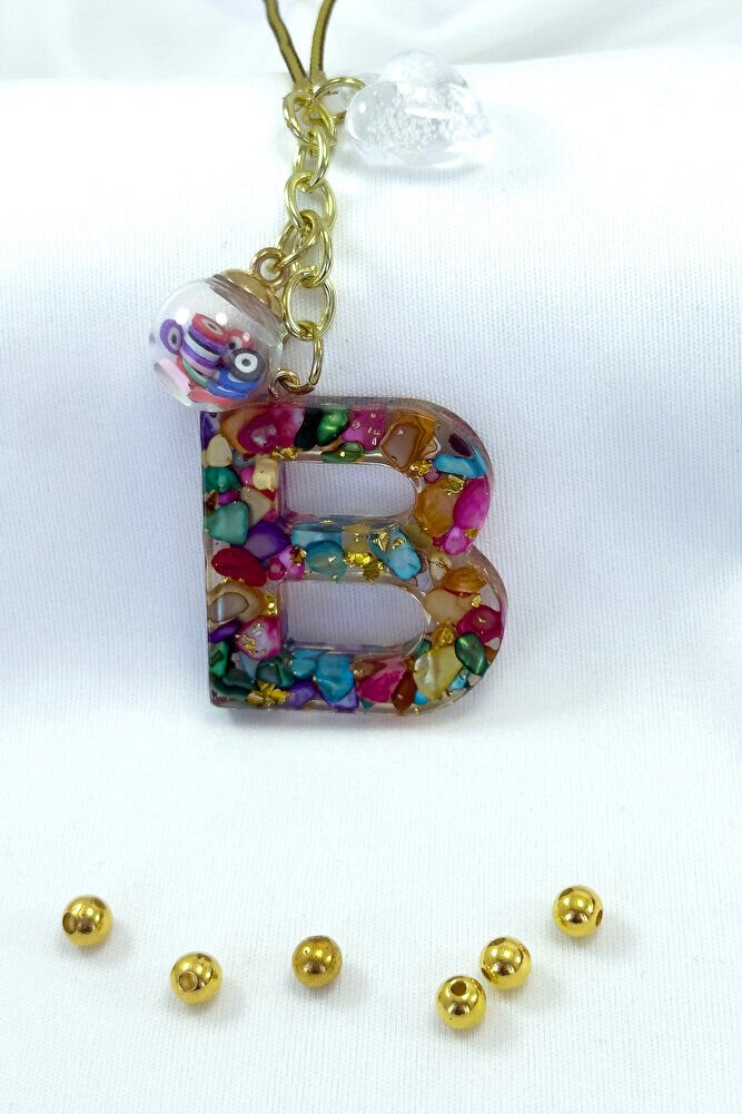 Renkli Epoksi B Harfi Araba Dikiz Ayna Süsü, Yeni Araba Hediyesi