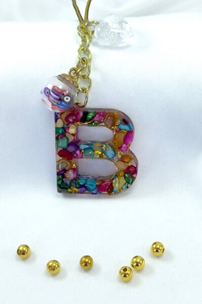 Renkli Epoksi B Harfi Araba Dikiz Ayna Süsü, Yeni Araba Hediyesi