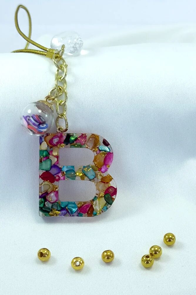 Renkli Epoksi B Harfi Araba Dikiz Ayna Süsü, Yeni Araba Hediyesi