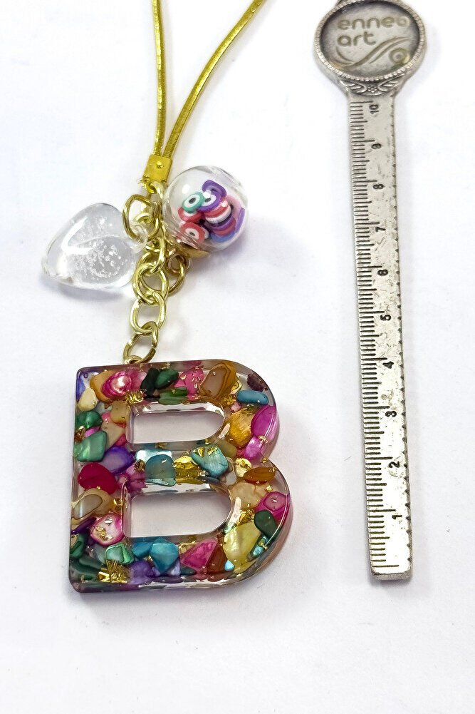 Renkli Epoksi B Harfi Araba Dikiz Ayna Süsü, Yeni Araba Hediyesi