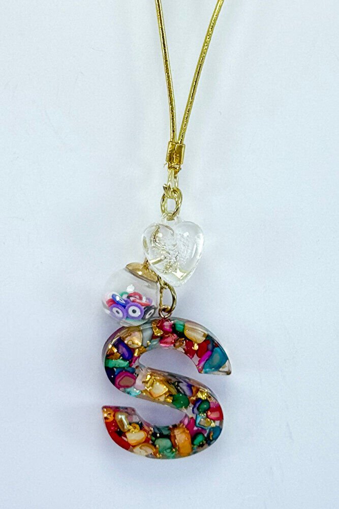 Renkli Epoksi S Harfi Araba Dikiz Ayna Süsü, Yeni Araba Hediyesi