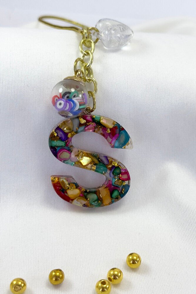 Renkli Epoksi S Harfi Araba Dikiz Ayna Süsü, Yeni Araba Hediyesi