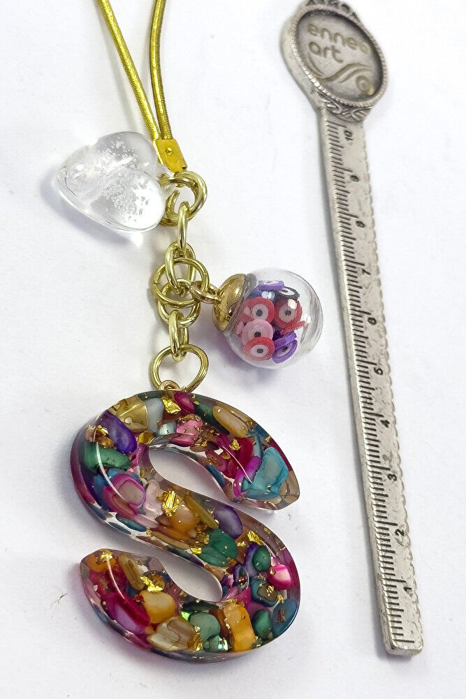 Renkli Epoksi S Harfi Araba Dikiz Ayna Süsü, Yeni Araba Hediyesi