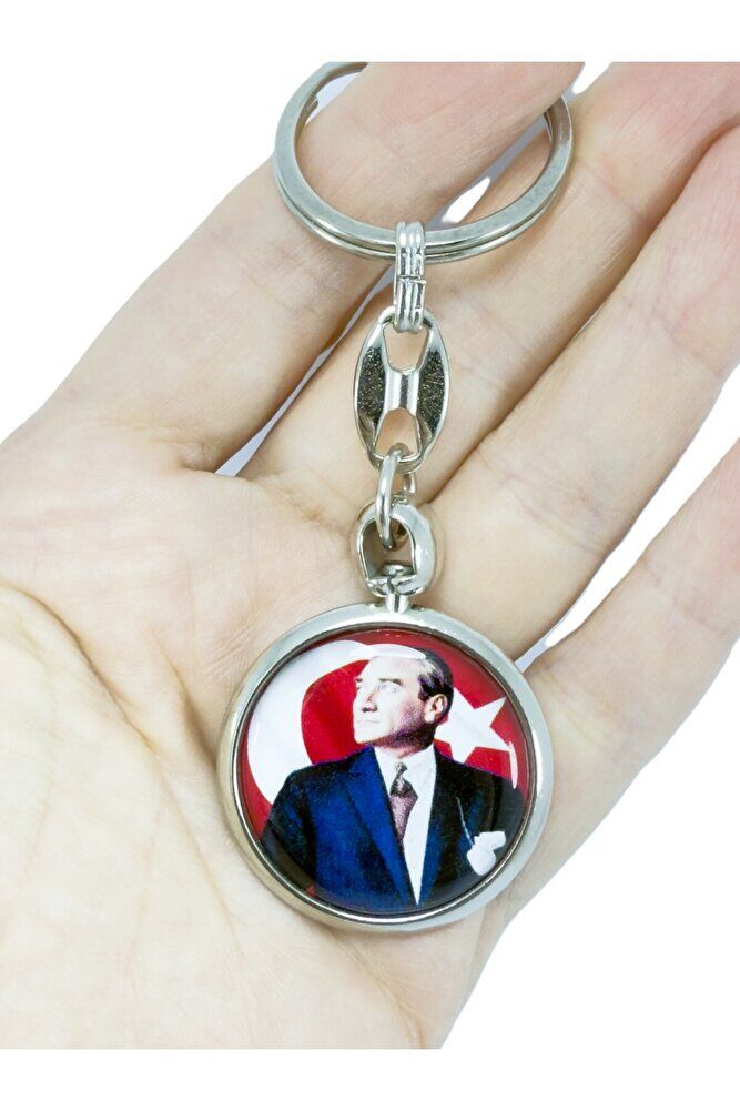 Renkli Atatürk Anahtarlık, Çift Taraflı Bombeli