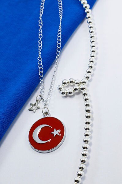 Metal Kırmızı Türk Bayrağı Yıldızlı Zincirli Araba Dikiz Ayna Süsü, Yeni Araba Hediyesi