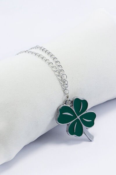 Metal Yeşil Yonca Zincirli Araba Dikiz Ayna Süsü, Yeni Araba Hediyesi