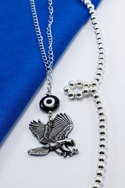 Uçan Kartal Araba Dikiz Ayna Süsü, El Yapımı Cam Siyah Yassı Nazar Boncuğu Yeni Araba Hediyesi