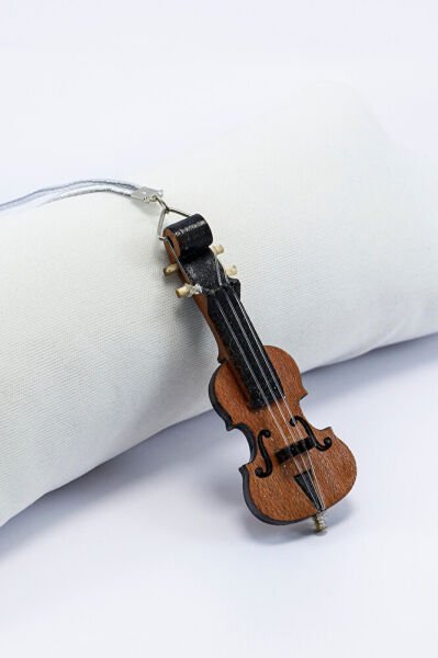 El Yapımı Minyatür Ahşap Keman Araba Dikiz Ayna Süsü, Yeni Araba Hediyesi