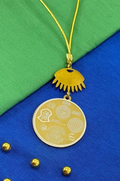 Nazarlı Mavi Göz Ayetel Kürsi Felak Nas İhlas Komple Paslanmaz Çelik Araba Dikiz Ayna Süsü