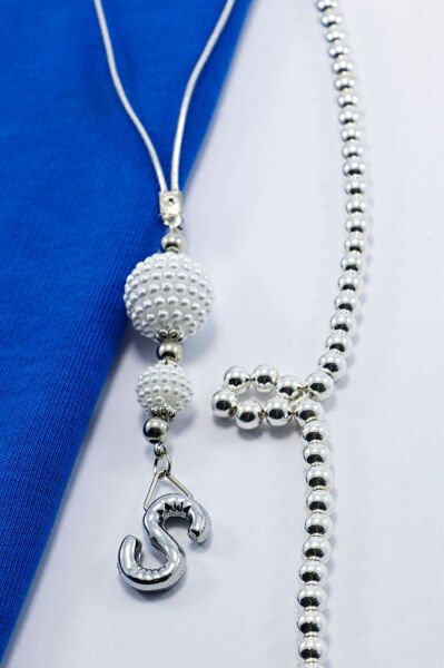 İncili Harfli Dikiz Ayna Süsü S Harfi, Gümüş Renkli Hediyelik Yeni Araba Hediyesi