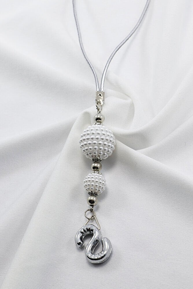 İncili Harfli Dikiz Ayna Süsü S Harfi, Gümüş Renkli Hediyelik Yeni Araba Hediyesi