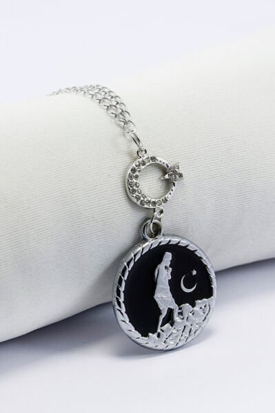 Metalik Gümüş Mustafa Kemal Atatürk Taşlı Ay Yıldız Araba Dikiz Ayna Süsü, Yeni Araba Hediyesi