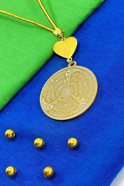 Sedefli Kalp Ayetel Kürsi Felak Nas İhlas Komple Paslanmaz Çelik Araba Dikiz Ayna Süsü