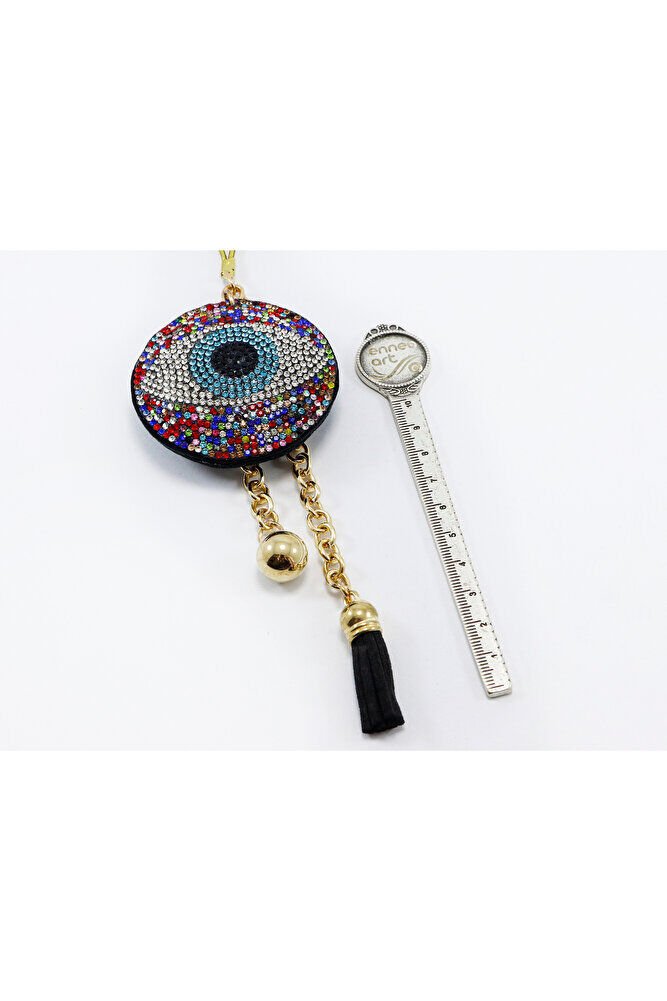 Colorful Eye Figured Evil Eye Bead Car Rearview Mirror Ornament, New Car Gift