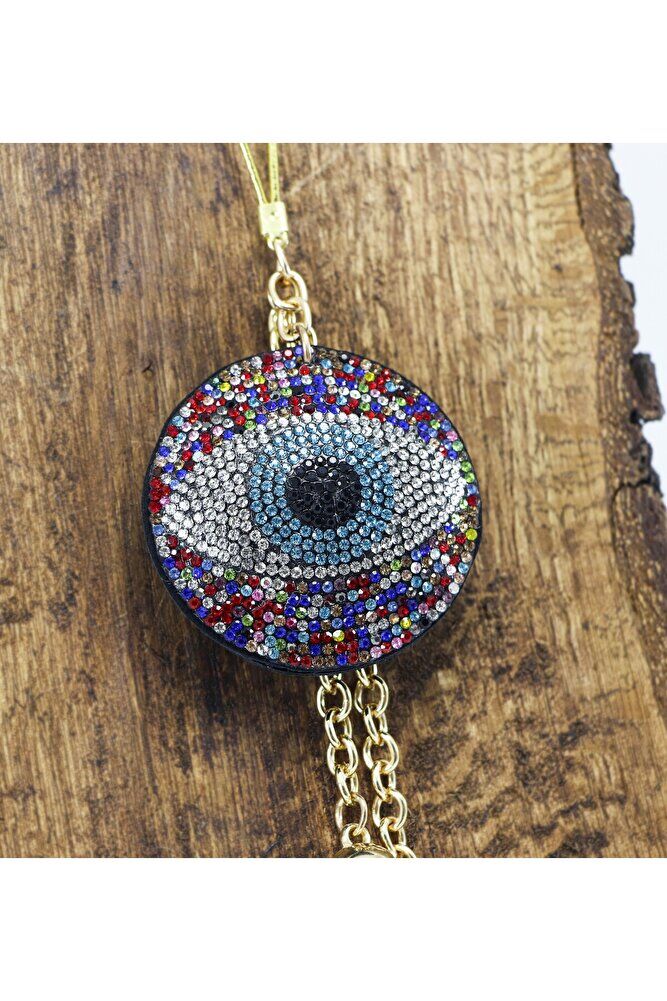 Colorful Eye Figured Evil Eye Bead Car Rearview Mirror Ornament, New Car Gift