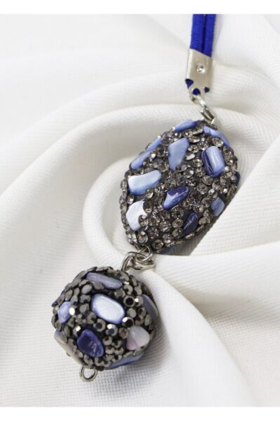 Lacivert Parlak Doğal Taşlı Araba Dikiz Ayna Süsü, Yeni Araba Hediyesi