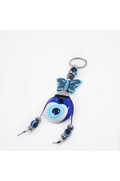 Handmade Glass Evil Eye Beaded Keychain