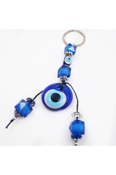 Handmade Glass Evil Eye Beaded Keychain