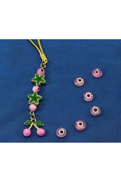 Küçük, Toz Pembe Lotus Çiçekli Kiraz Araba Dikiz Ayna Süsü, Yeni Araba Hediyesi