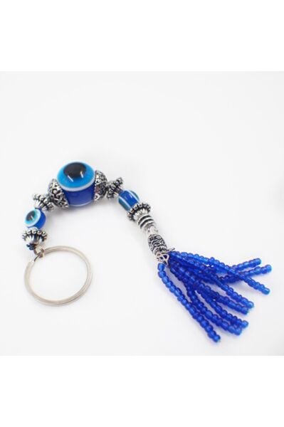 Handmade Glass Evil Eye Beaded Keychain