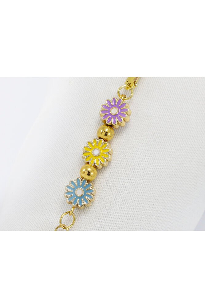 Küçük, Çerçeveli Çiçek Metal Ayetel Kürsi Araba Dikiz Ayna Süsü, Gold Renkli