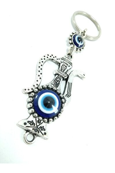 Nazar Boncuğu Anahtarlık Metal Testi Hediyelik Aksesuar