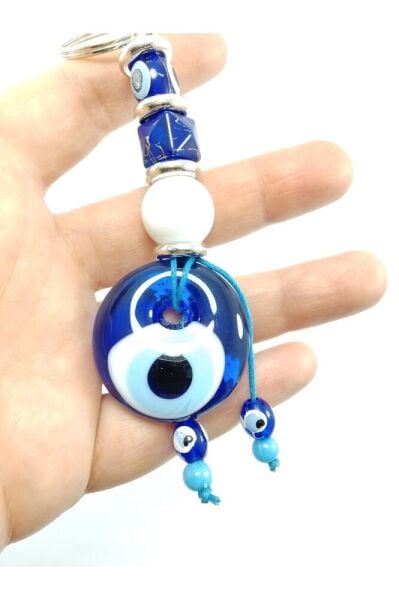 Nazar Boncuğu Anahtarlık El Yapımı Cam Hediyelik Aksesuar