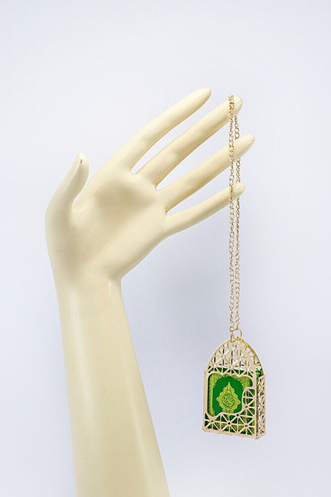 Gold Renkli Korunaklı Kılıf Minyatür Kur'an Dikiz Ayna Süsü, Minyatür Yeni Araba Hediyesi