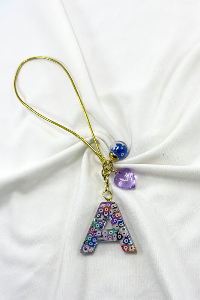 Renkli Nazar Boncuklu A Harfi Araba Dikiz Ayna Süsü, Yeni Araba Hediyesi