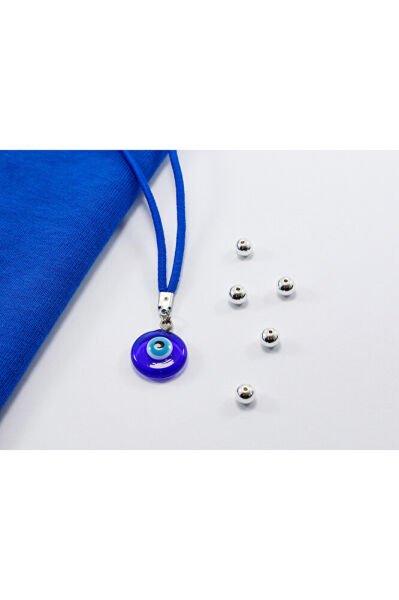 Small Blue Evil Eye Bead Car Rearview Mirror Ornament Handmade Glass Gift Accessory