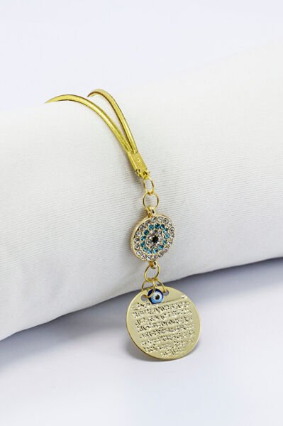 Dikiz Ayna Süsü, Nazar Boncuklu Metal Ayetel Kürsi Beyaz Papatya Boncuklu Yeni Araba Hediyesi