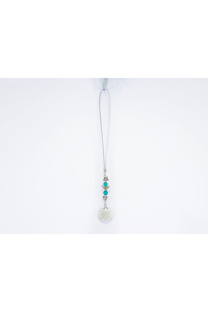 Küçük Eskitme Çiçekli Kuş Metal Ayetel Kürsi Araba Dikiz Ayna Süsü, Gümüş Renkli