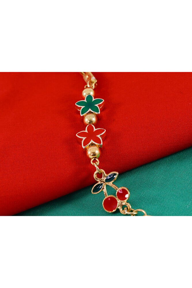 Küçük Lotus Çiçekli Kiraz Metal Ayetel Kürsi Araba Dikiz Ayna Süsü, Gold Renkli