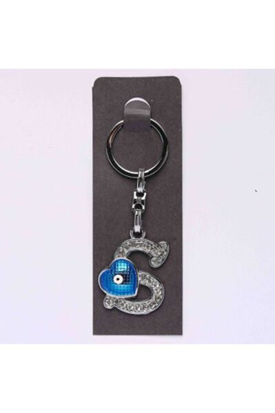 Yenihayat Nazar Boncuklu Krom Ve Taşlı Harf Anahtarlık