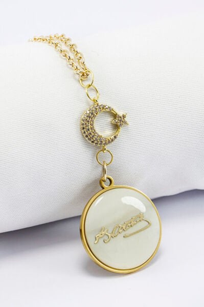 Sedefli Çelik Mustafa Kemal Atatürk İmzalı Zirkon Ay Yıldız Araba Dikiz Ayna Süsü,