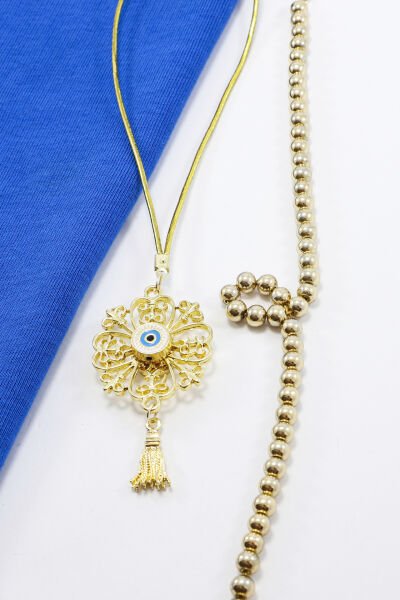 Colorful Evil Eye Beaded Letter E Car Rearview Mirror Ornament, New Car Gift