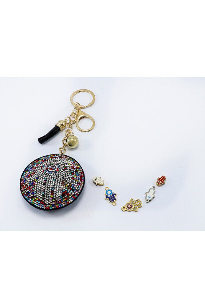 Colorful Hamse Fatima Hand Evil Eye Bead Keychain / Car Rearview Mirror Ornament Luxury Gift Accessory
