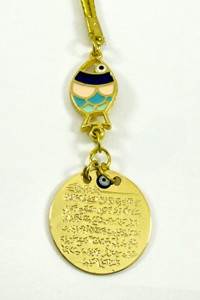 Renkli Mineli Balık Metal Ayetel Kürsi Araba Dikiz Ayna Süsü, Yeni Araba Hediyesi