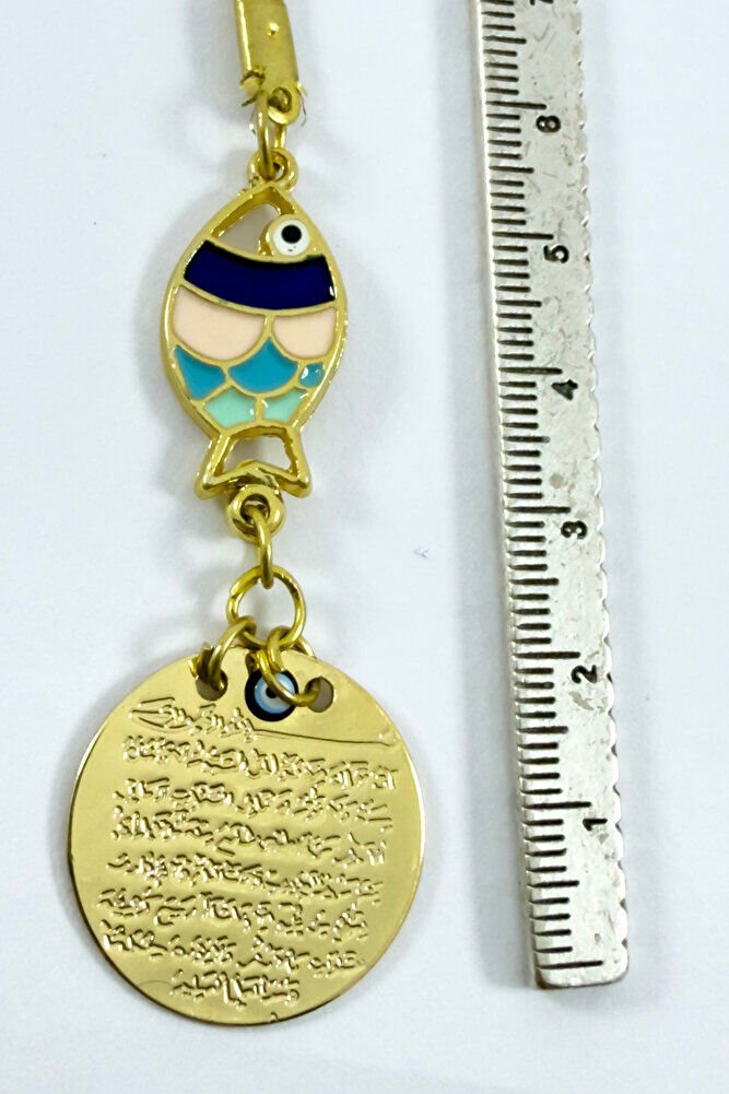 Renkli Mineli Balık Metal Ayetel Kürsi Araba Dikiz Ayna Süsü, Yeni Araba Hediyesi