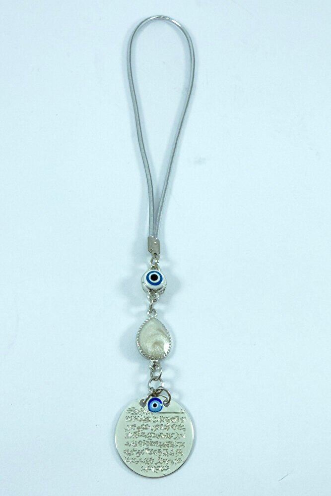 Gümüş Renk Sedefli Metal Ayetel Kürsi Araba Dikiz Ayna Süsü, Yeni Araba Hediyesi