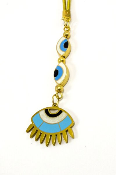 Çerçeveli Nazar Boncuklu Göz Figürlü Araba Dikiz Ayna Süsü