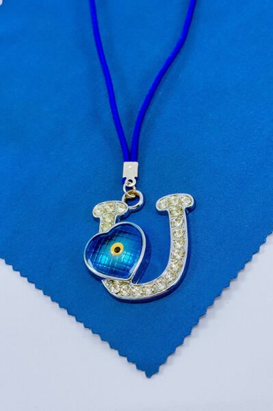 Nazar Boncuklu U Harfi Araba Dikiz Ayna Süsü Metal Hediyelik Aksesuar