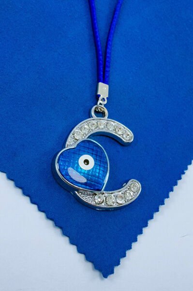 Nazar Boncuklu C Harfi Araba Dikiz Ayna Süsü Metal Hediyelik Aksesuar