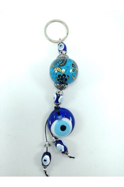 Nazar Boncuğu Anahtarlık El Yapımı Cam Aksesuar Seramik Hediyelik Eşya